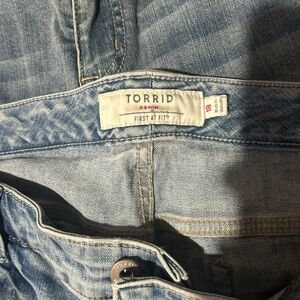 Torrid Blue Jean Shorts Distressed Denim Casual